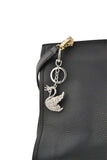 Keychain Charm Jeweled with Rhinestones - Swan in Silver