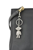 Keychain Charm Jeweled with Rhinestones - Monkey in Silver
