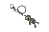 Keychain Charm Jeweled with Rhinestones - Monkey in Silver