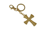Keychain Charm Jeweled with Rhinestones - Cross in Gold