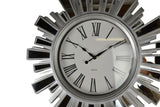 19.5" Inch Silver and Mirror Starburst Wall Clock
