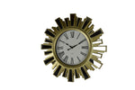 19.5" Inch Gold and Mirror Starburst Wall Clock