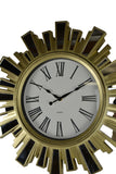 19.5" Inch Gold and Mirror Starburst Wall Clock