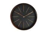 12" Inch Rose Gold and Black Minimalist Wall Clock