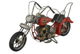 16" Red Chopper Motorcycle Metal Wine Bottle Holder