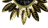 26" Mid-Century Modern Wall Clock with Metal Leaves