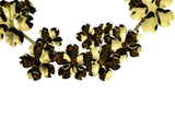 22" Mid-Century Modern Wall Clock with Metal Leaves in Gold