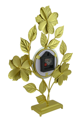 21" Inch Metal Floral Mantel Clock