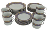 Beautiful 40 piece Gold and Blue Dinnerware - Service for 8