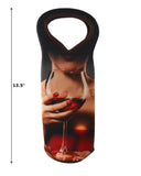 Neoprene Wine Tote Bag for Standard 750ml Bottle – Reusable Insulated Wine Gift Carrier, Soft Protective Wine Bottle Holder, 14" x 5" x 3", Stretch Fabric for Wine, Champagne & Liquor Gifts