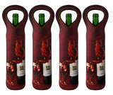 Neoprene Wine Tote Bag for Standard 750ml Bottle – Reusable Insulated Wine Gift Carrier, Soft Protective Wine Bottle Holder, 14" x 5" x 3", Stretch Fabric for Wine, Champagne & Liquor Gifts