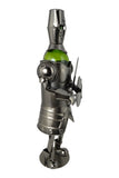 Knight Wine Bottle Holder in Handmade Metal 19" Tall