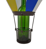 Hot Air Balloon Wine Bottle Holder in Handmade Metal 14" Tall