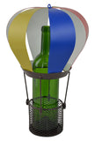 Hot Air Balloon Wine Bottle Holder in Handmade Metal 14" Tall