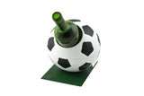 Soccer Ball Wine Bottle Holder in Handmade Metal 7" Tall