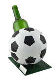 Soccer Ball Wine Bottle Holder in Handmade Metal 7" Tall