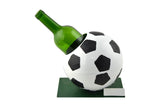 Soccer Ball Wine Bottle Holder in Handmade Metal 7" Tall