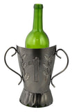 Trophy Wine Bottle Holder in Handmade Metal 7" Tall