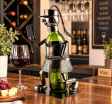 Female Pickleball Player Metal Wine Bottle Holder – Decorative Rust-Resistant Wine Rack, Holds 750ml Bottle, Unique Gift for Pickleball Lovers