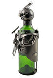 Guitar Player Wine Bottle Holder – Handmade Metal 12" Tall