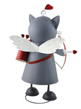 Bobble Head Cupid Cat Garden Sculptures – Metal - 20" Tall