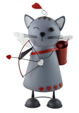 Bobble Head Cupid Cat Garden Sculptures – Metal - 20" Tall