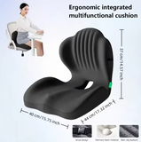 Memory Foam Seat Cushion for Office Chair – Ergonomic Lumbar Support Cushion with Breathable Ventilation, Coccyx & Back Pain Relief, Non-Slip Seat Pad for Office, Car, Home