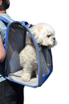 Bella's Bags Blue Mesh and Fabric Dog Backpack Animal Carrier