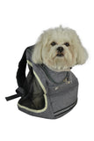Bella's Bags Grey Fabric Dog Backpack Animal Carrier
