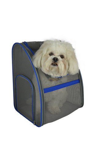 Bella's Bags Blue Mesh Dog Backpack Animal Carrier