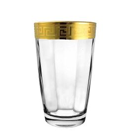 Gold Rimmed Greek Key Pint Glasses - Set of 6 – ImportedGiftDepot