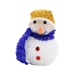 4pc LED Christmas Ornaments Snowman in Scarfs Light Up Decorations Multicolor