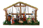18" Wooden Nativity Scene 3 Wisemen Baby Jesus Manger Christmas
