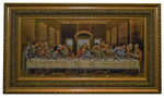 39" Inch Wooden Frame Last Supper Woven Tapestry