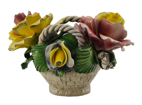 Capodimonte Oval Flower Basket with Handles