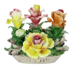 Capodimonte Flowers Oval Mixed Floral Basket