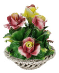 Capodimonte Flowers Round Rose Basket Bouquet