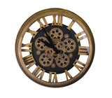 18" Inch Metal and Glass Skeleton Wall Clock