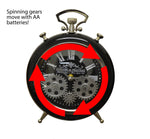Black Stopwatch Style Skeleton Table Clock