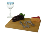 Charcuterie Cheese Board Set w/ 3pc Utensils in Silver