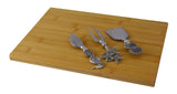 Charcuterie Cheese Board Set w/ 3pc Utensils in Silver