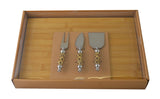 Charcuterie Cheese Board Set w/ 3pc Utensils in Amber