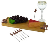 Charcuterie Cheese Board Set w/ 6 Picks Copper Bottle Design