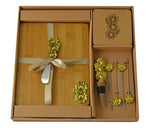11pc Wine and Cheese Board Set w/ Flower Accents