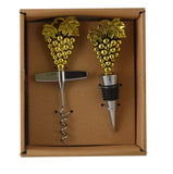 Golden Grape Corkscrew & Bottle Stopper Gift Set