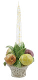 6" Inch Ceramic Mixed Fruit Tapered Candle Holder