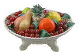 16" Capodimonte Ceramic Mixed Fruit Basket Centerpiece