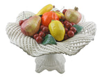16" Capodimonte Ceramic Mixed fruit Basket with Braided Edge