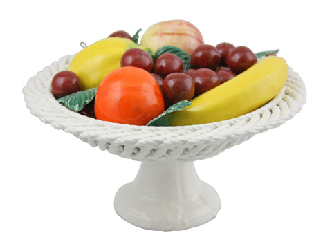 Capodimonte 10" Mixed Fruit Basket on Base