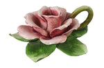 6" Inch Ceramic Rose Tapered Candle Holder